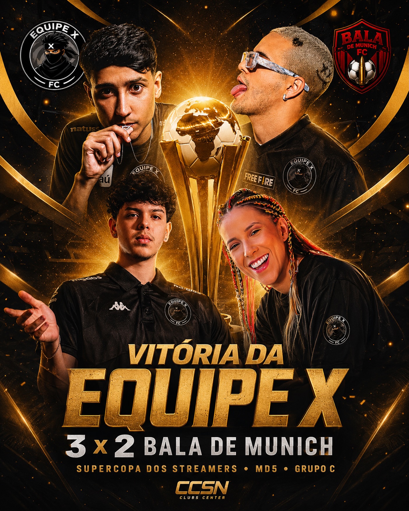 Arte ClubsCenter: Equipe X vence Bala de Munich por 3 a 2